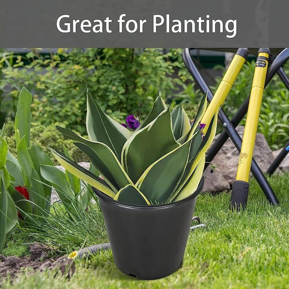 10-Pack 2 Gallon Plant Nursery Pots Black Plastic Garden Planters with Drainage - Picture 9 of 10